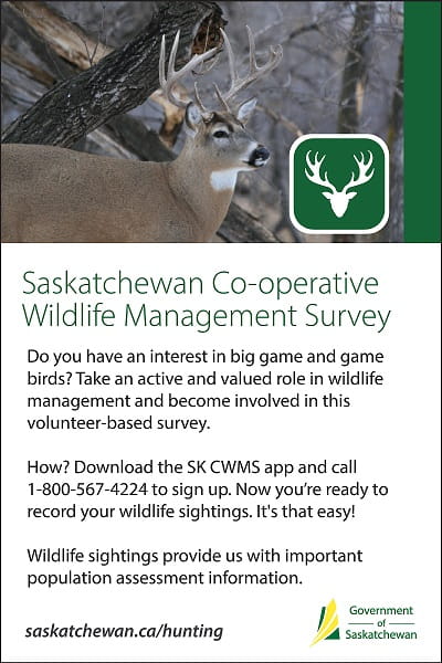 New Saskatchewan Co-Operative Wildlife Management Survey App Now Available Government  Saskatchewan Environment  