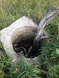 Well with garbage in it