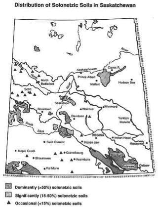 Distribution of Solonetzic Soils in Saskatchewan