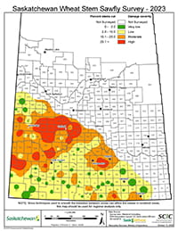 2023 Wheat Stem Sawfly Survey Map