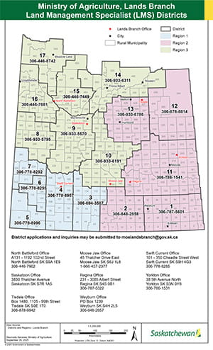 Contacts of land management specialist by district 