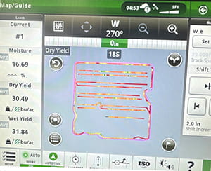 Yield map generated in real time during harvest