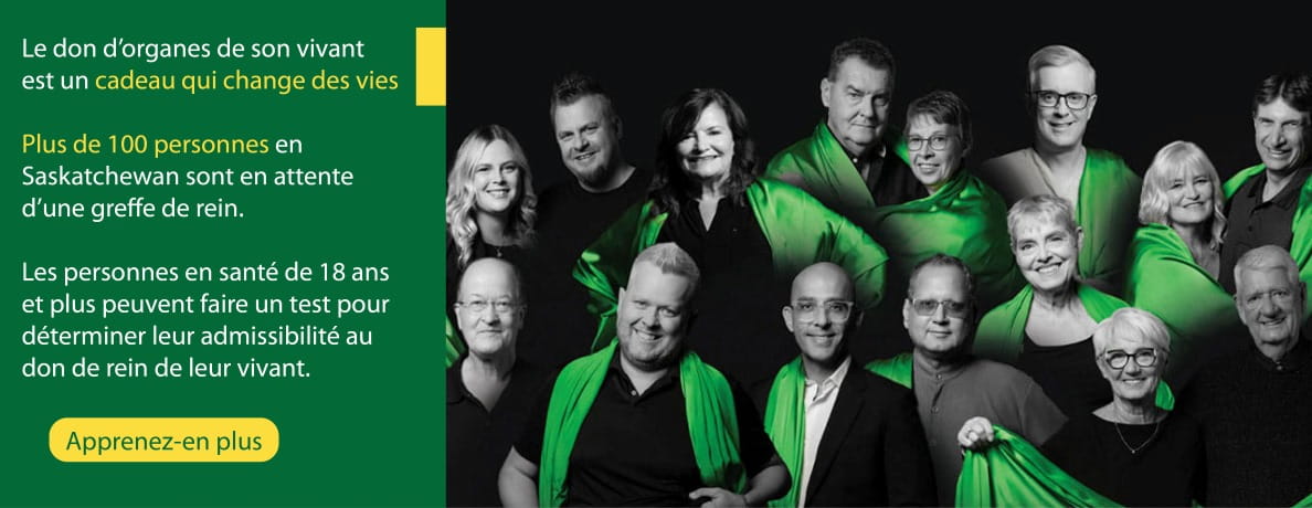 Le don d'organes de son vivant est un cadeau qui change des vies; personnes avec une écharppe vert