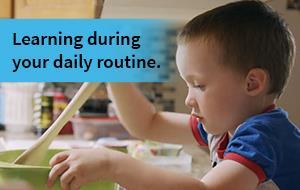 Boy mixing food in a bowl