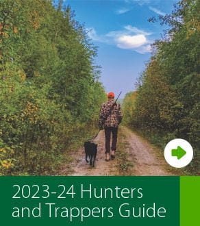 Graphic to download the 2023-24 hunting and trapping guide