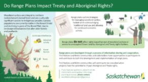 A screen shot of an infographic: Do range plans impact Treaty and Aboriginal rights? PDF can be found in the Publications Centre,