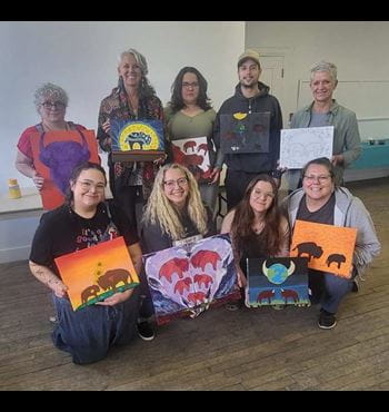 Several members of the Melfort Art Council pose with art works they have created.  