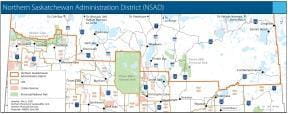 Small image of a map of the Northern Saskatchewan Administration District (NSAD)