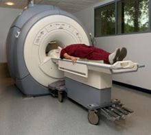 Patient in an MRI machine.