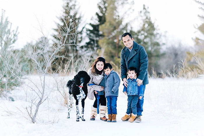 Michael Antiola and family in snow