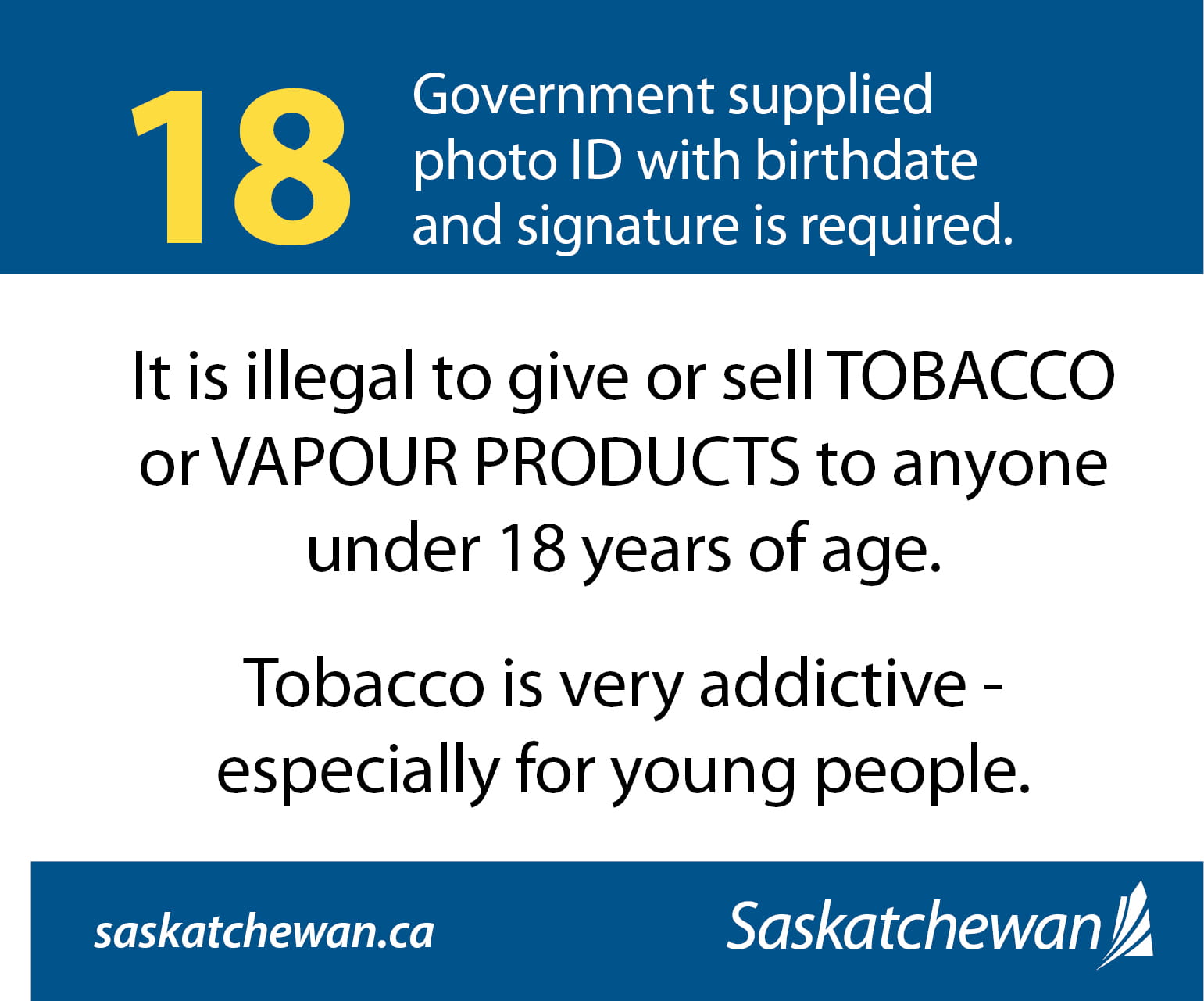 Signs for Tobacco and Vapour Product Retailers Regulatory Signage