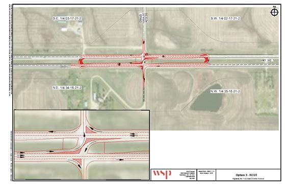 Option 3 for Grand Coulee and Hwy 1 intersection