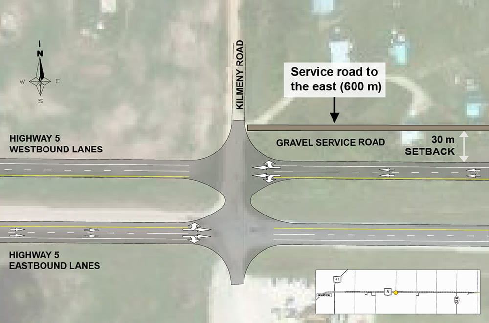 design for the intersection of Highway 5 and Kilmeny Road.