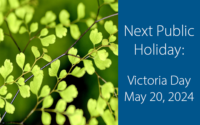 Next Public Holiday: Victoria Day May 20, 2024