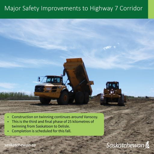 Major Safety Improvements To Highway 7 Corridor News And Media Government Of Saskatchewan