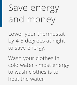 Save energy and money.