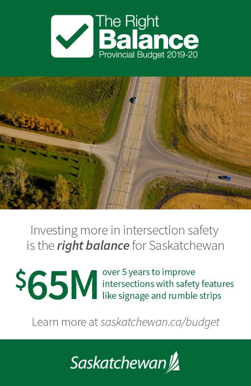 Budget To Improve Highway Intersection Safety Throughout Saskatchewan