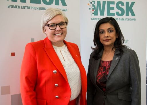 Minister Responsible for the Status of Women Office, Tina Beaudry-Mellor  & WESK CEO Prabha Mitchell
